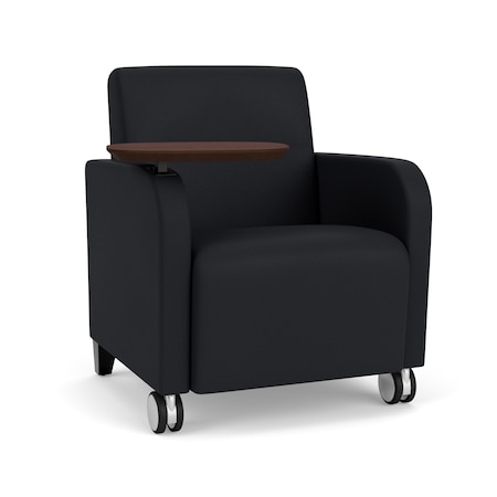 Lesro Siena Lounge Reception Guest Chair W/ Swivel Tablet, 27 in W 29.5 in L 32.5 in H SN1101